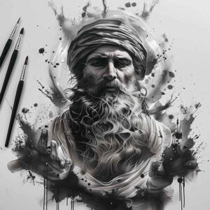 christian-characters tattoo design ideas Realism subtle gradients church motifs for temple