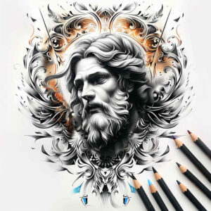 christian-characters tattoo design ideas Realism realistic structure devotional imagery perseverance and power
