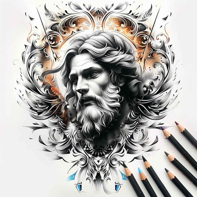 christian-characters tattoo design ideas Realism realistic structure devotional imagery perseverance and power