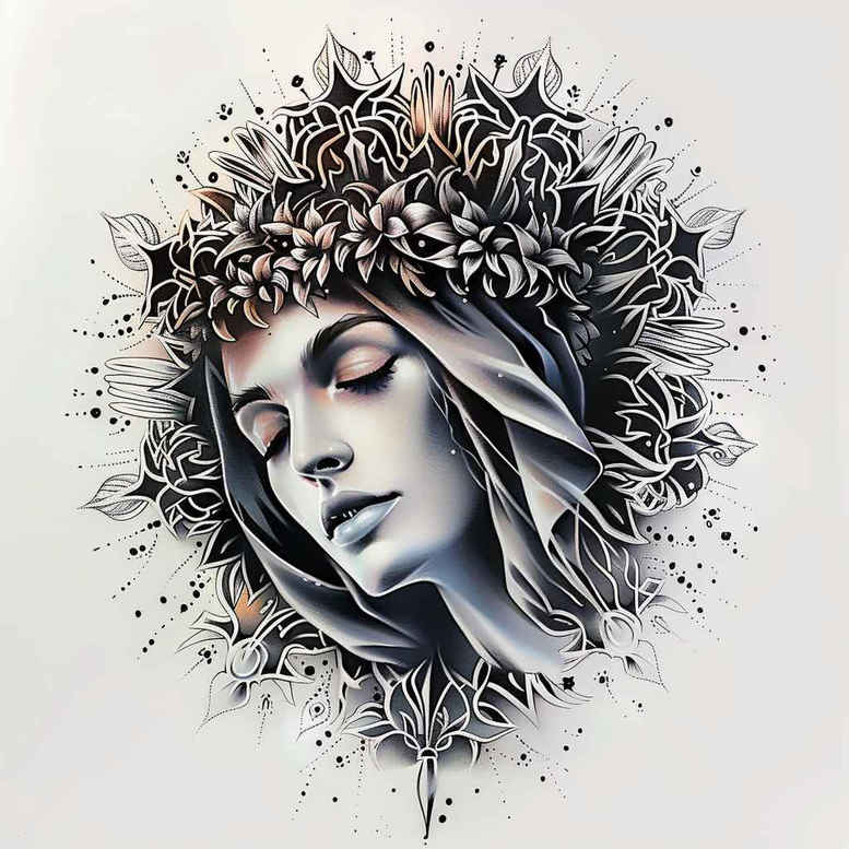 christian-characters tattoo design ideas black-and-white divine light for inner arm