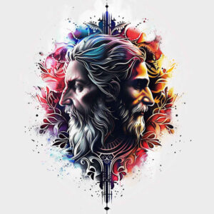christian-characters tattoo design ideas accent shading divine portraits determination and power