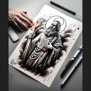 christian-characters tattoo design ideas Surrealism hallucinatory divine presence stands for endurance