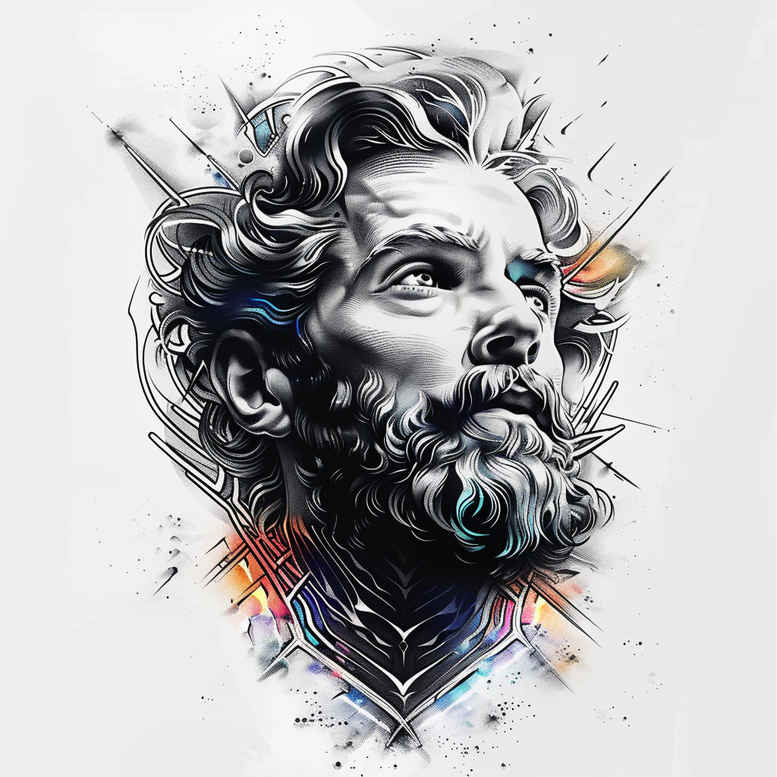 christian-characters tattoo design ideas Realism light play emotional depth shows perseverance