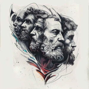 christian-characters tattoo design ideas Surrealism ethereal faith symbols for biceps