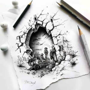 christian-characters tattoo design ideas Surrealism psychedelic holy scriptures for shoulder