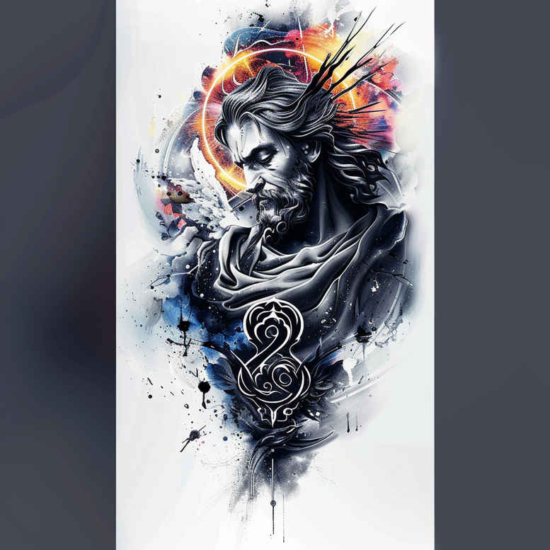 christian-characters tattoo design ideas Realism contrast play prayer symbols shows determination