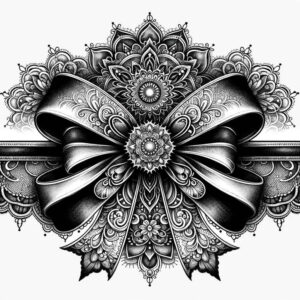 gift-bow-clear-edge-for-full-back – tattoo design ideas free ai generated – Gallery: cockades-inkby-ai