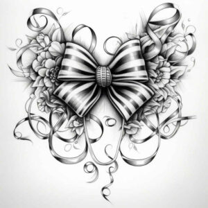 bow-silhouette-basic-for-spine – tattoo design ideas free ai generated – Gallery: cockades-inkby-ai