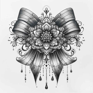 light-bow-airy-touch-for-behind-ear – tattoo design ideas free ai generated – Gallery: cockades-inkby-ai