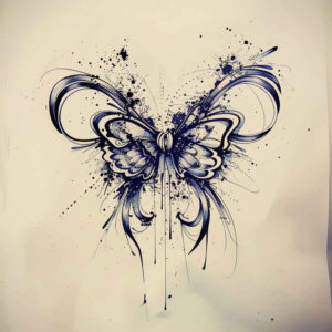 ornate-bow-micro-art-for-heel – tattoo design ideas free ai generated – Gallery: cockades-inkby-ai