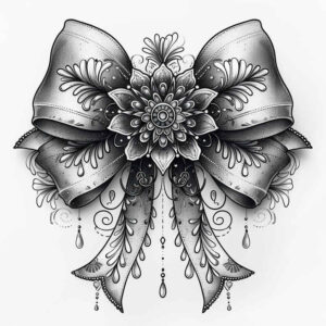 fine-line-bow-symbolic-for-thigh – tattoo design ideas free ai generated – Gallery: cockades-inkby-ai