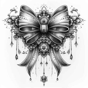 bow-pattern-crisp-outline-for-side-torso – tattoo design ideas free ai generated – Gallery: cockades-inkby-ai
