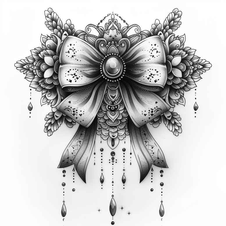 decorative-bow-modest-for-hip – tattoo design ideas free ai generated – Gallery: cockades-inkby-ai