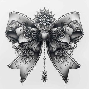 subtle-bow-monochrome-for-full-back – tattoo design ideas free ai generated – Gallery: cockades-inkby-ai