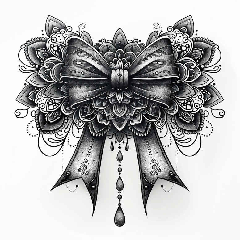 bow-pattern-soft-touch-for-knee – tattoo design ideas free ai generated – Gallery: cockades-inkby-ai