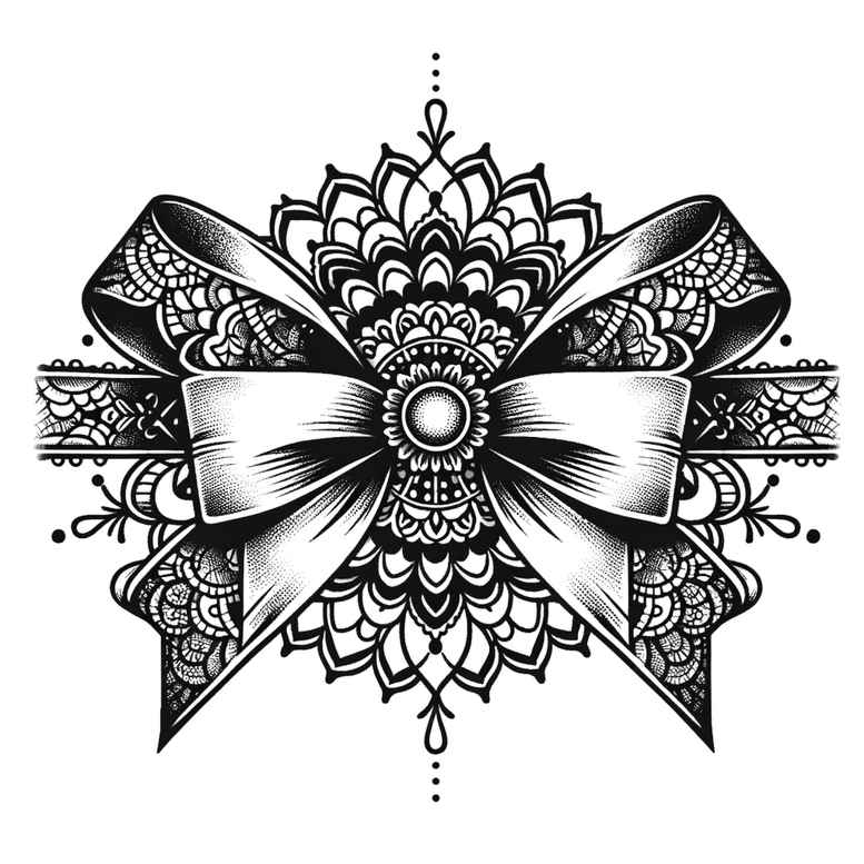 wrist-bow-crisp-outline-for-biceps – tattoo design ideas free ai generated – Gallery: cockades-inkby-ai