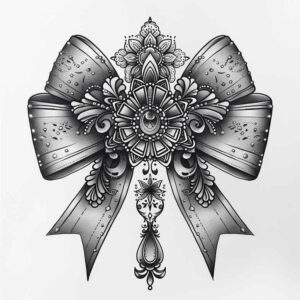 bow-design-abstract-for-full-back – tattoo design ideas free ai generated – Gallery: cockades-inkby-ai