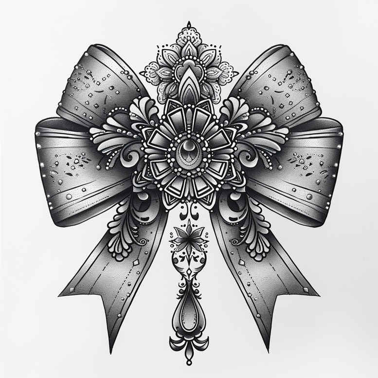 bow-design-abstract-for-full-back – tattoo design ideas free ai generated – Gallery: cockades-inkby-ai