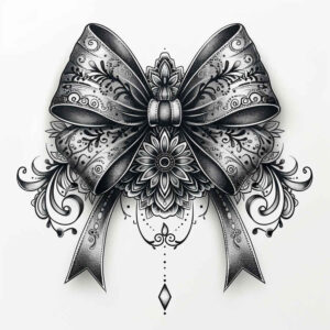 delicate-bow-clear-edge-for-wrist-side – tattoo design ideas free ai generated – Gallery: cockades-inkby-ai
