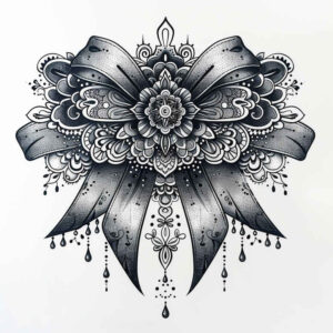 small-decorative-bow-soft-touch-for-foot – tattoo design ideas free ai generated – Gallery: cockades-inkby-ai