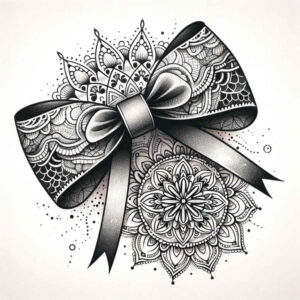 bow-emblem-crisp-outline-for-scapula – tattoo design ideas free ai generated – Gallery: cockades-inkby-ai