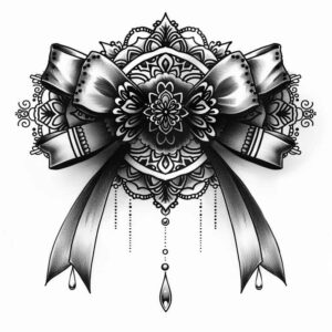 small-bow-empty-space-for-upper-chest – tattoo design ideas free ai generated – Gallery: cockades-inkby-ai