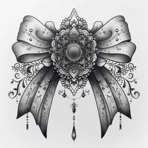 artistic-bow-compact-for-collarbone – tattoo design ideas free ai generated – Gallery: cockades-inkby-ai