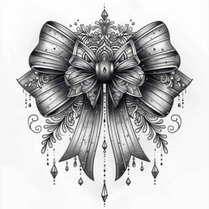 cockades tattoo design ideas single color bow details symbolising resilience