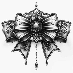 bows-outline-only-for-knee – tattoo design ideas free ai generated – Gallery: cockades-inkby-ai