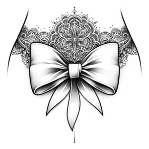 3d-bow-refined-ink-for-nape – tattoo design ideas free ai generated – Gallery: cockades-inkby-ai
