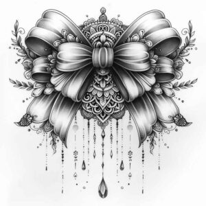 thin-bow-tiny-tattoo-for-spine – tattoo design ideas free ai generated – Gallery: cockades-inkby-ai
