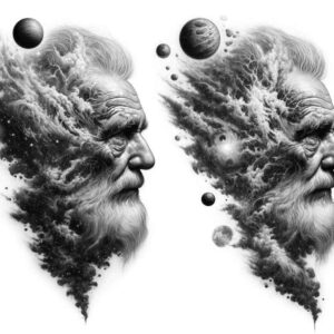 celestial-event – tattoo design ideas free ai generated – neotraditional-clean-fill – for-ribs – Gallery: cosmos-inkby-ai