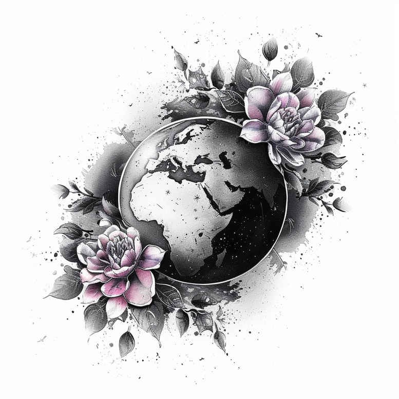 celestial-motion – tattoo design ideas free ai generated – neotraditional-subtle-tone – for-lower-back – Gallery: cosmos-inkby-ai