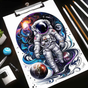cosmic-dust – tattoo design ideas free ai generated – neotraditional-artistic-flair – for-hand – Gallery: cosmos-inkby-ai