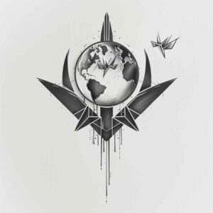 cosmic-energy – tattoo design ideas free ai generated – neotraditional-sharp-edges – for-full-back – Gallery: cosmos-inkby-ai