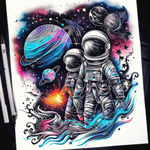 cosmic-shadow – tattoo design ideas free ai generated – realism-light-reflections – for-outer-arm – Gallery: cosmos-inkby-ai