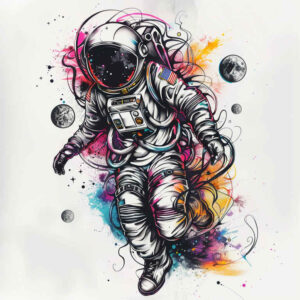 cosmic-space – tattoo design ideas free ai generated – neotraditional-bold-texture – for-stomach – Gallery: cosmos-inkby-ai