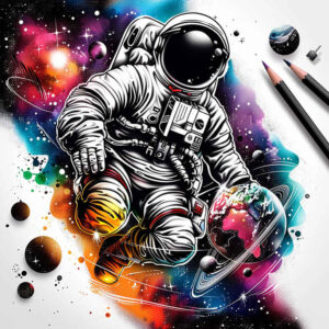 cosmic-space – tattoo design ideas free ai generated – realism-sharp-focus – for-upper-arm – Gallery: cosmos-inkby-ai