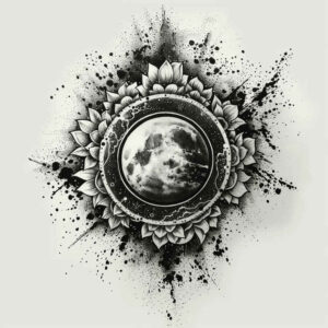 cosmic-space – tattoo design ideas free ai generated – surrealism-shimmering-forms – for-abdomen – Gallery: cosmos-inkby-ai