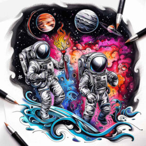 galaxy-formation – tattoo design ideas free ai generated – realism-skin-texture – for-arm – Gallery: cosmos-inkby-ai