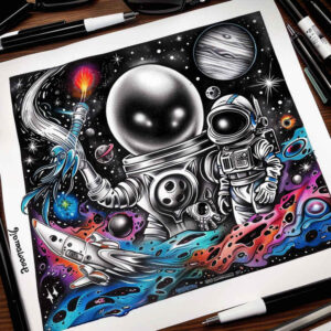 orbiting-body – tattoo design ideas free ai generated – surrealism-ethereal – for-neck – Gallery: cosmos-inkby-ai