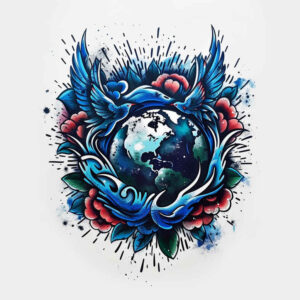 planetary-orbit – tattoo design ideas free ai generated – neotraditional-dynamic-color – for-knee – Gallery: cosmos-inkby-ai