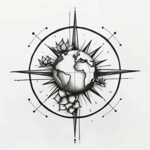 space-universe – tattoo design ideas free ai generated – neotraditional-contoured-forms – for-wrist-side – Gallery: cosmos-inkby-ai
