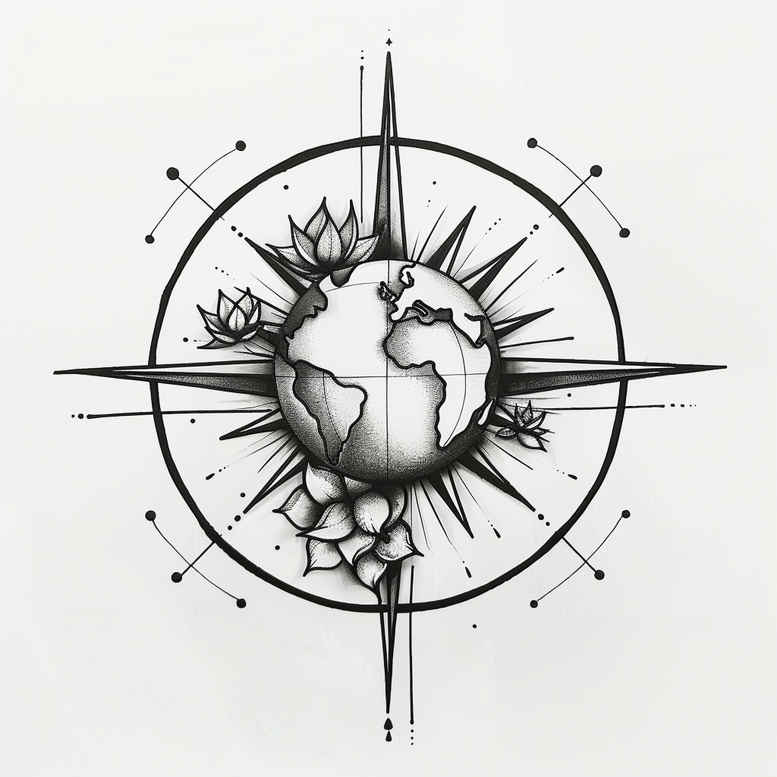 space-universe – tattoo design ideas free ai generated – neotraditional-contoured-forms – for-wrist-side – Gallery: cosmos-inkby-ai