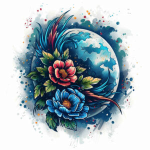 space-void – tattoo design ideas free ai generated – surrealism-fluid-forms – for-toe – Gallery: cosmos-inkby-ai