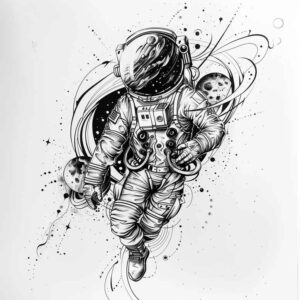 star-cluster – tattoo design ideas free ai generated – realism-real-shadows – for-spine – Gallery: cosmos-inkby-ai
