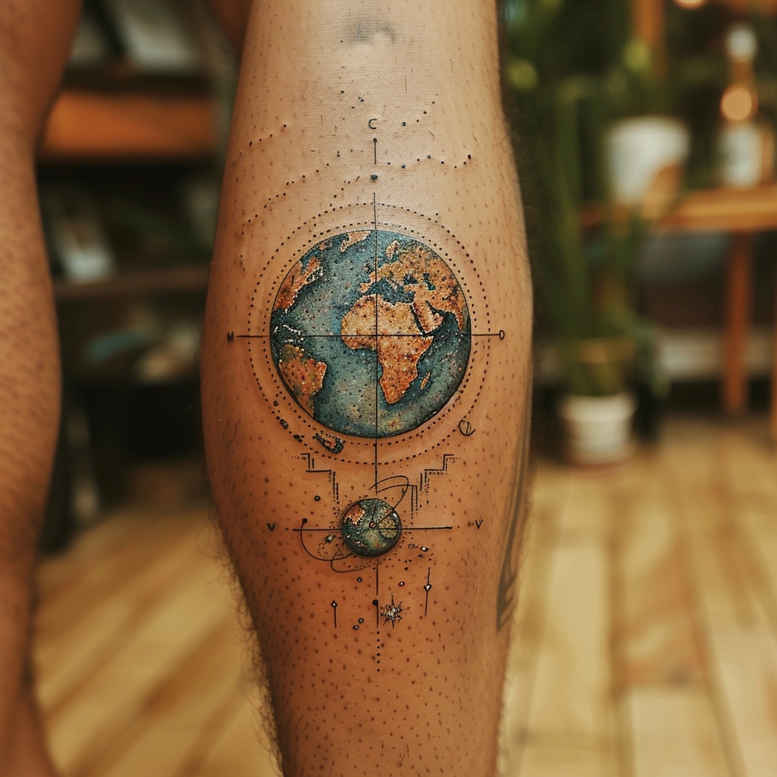 star-system – tattoo design ideas free ai generated – surrealism-altered-reality – for-upper-back – Gallery: cosmos-inkby-ai