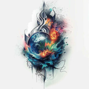 stellar-explosion – tattoo design ideas free ai generated – surrealism-floating-elements – for-ankle – Gallery: cosmos-inkby-ai