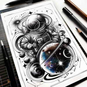 cosmos tattoo design ideas deep blacks celestial sphere for collarbone