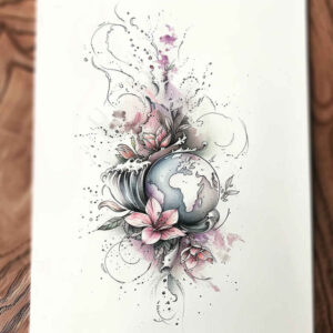 cosmos tattoo design ideas expressive color cosmic chaos for shin